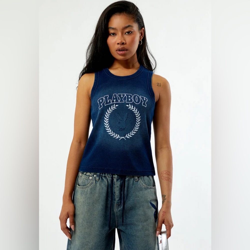 NWT! Playboy By PacSun Tank Top - Size Large - NEW!  summer y2k tops shirts blue